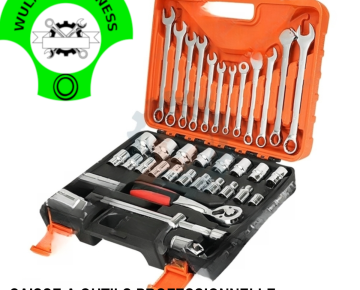 CAISSE A OUTIL PROFESSIONNEL – JEU DE 37 PCS CLÉ A DOUILLE et PLATE