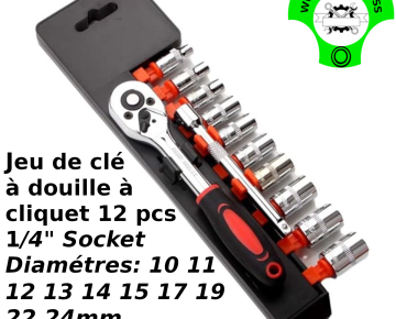 clés à douille à cliquet 1/4
