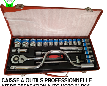 CAISSE A OUTILS – KIT DE DEPANNAGE DE 24 PCS